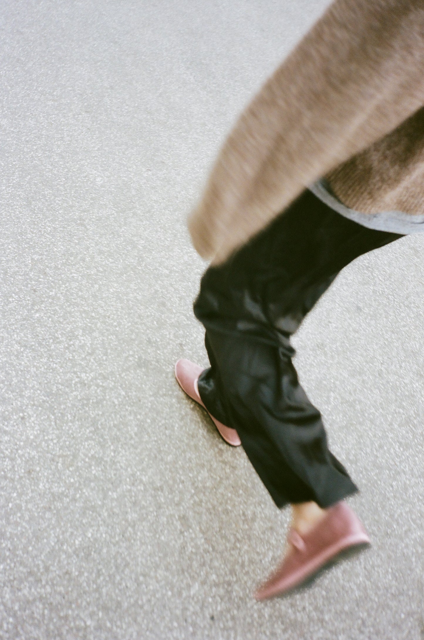 Limited edition Mary Janes made in collaboration with Ficus Folium.  A take on a modern ballerina mixed with the classic features of a Mary Jane. The shoes have a flat sole with a small heel, a buckle closure over the foot, and a closed rounded toe.  The shoes are handmade in Italy using traditional production techniques in carefully selected high-quality materials.  Color: Rose Material: 100% silk velour Sole: 100% rubber sole