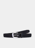 Introducing the YORI JOMO classic suede belt (2 cm) in Black.

Made in Italy, the YORI JOMO classic belt in black suede features a minimalist design that embodies timeless elegance.

Crafted from premium materials, this belt is finished with a silver-tone buckle. Perfect for both formal and casual looks.