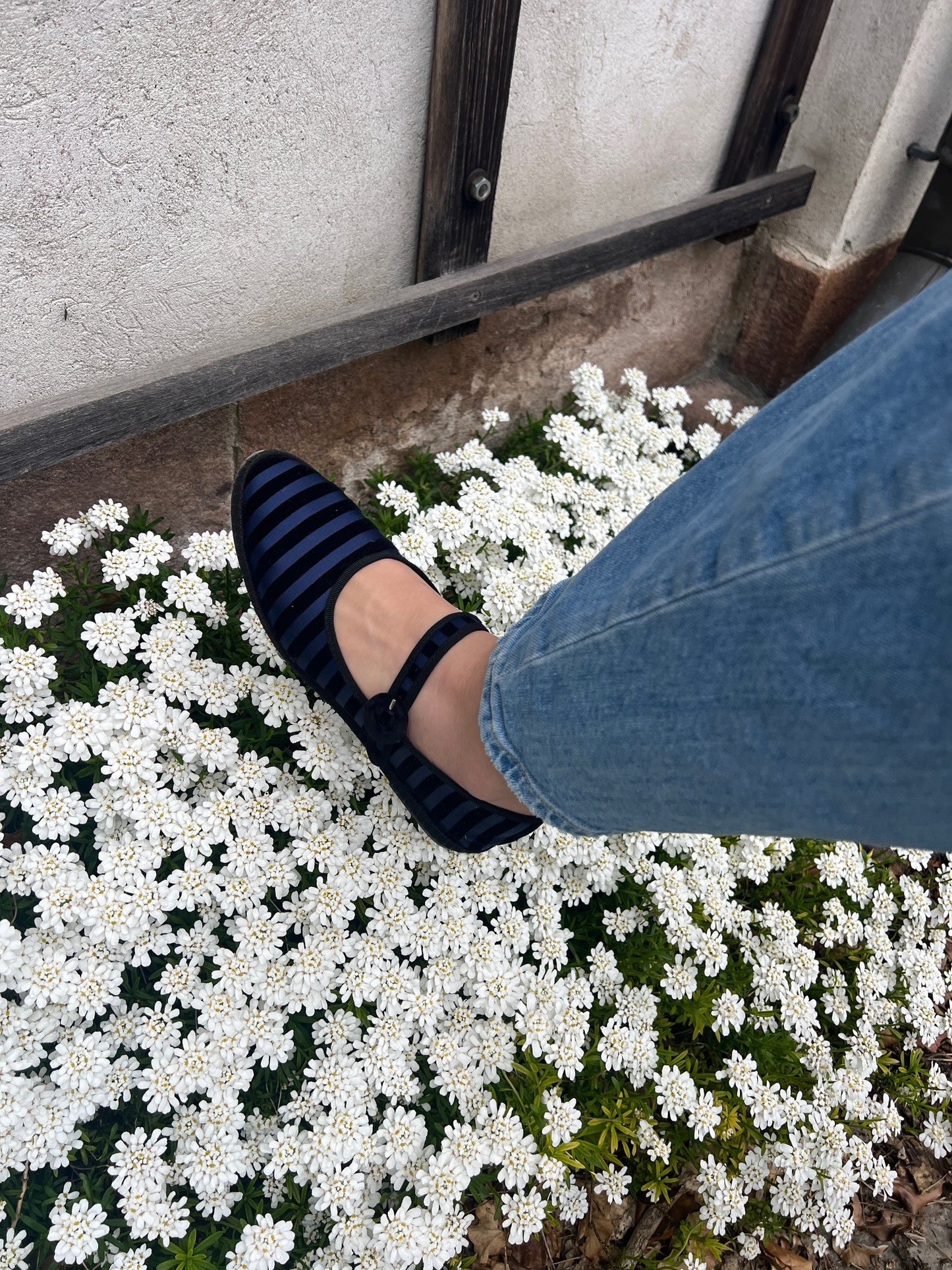 Mary Jane Flats Blue Stripe