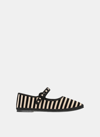 Mary Jane Flats Offwhite Stripe